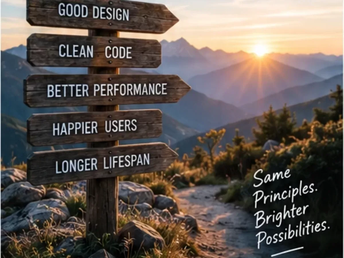 Planning workspace representing simple, maintainable web development